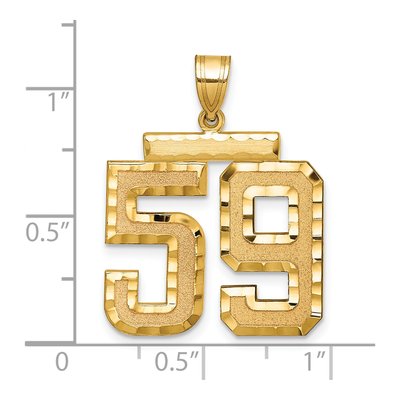 14K Yellow Gold Number 59 Pendant – view 2