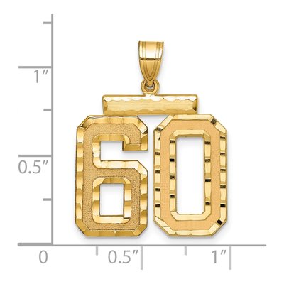 14K Yellow Gold Large Number 60 Pendant – view 2