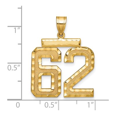 14K Yellow Gold Number 62 Charm – view 2