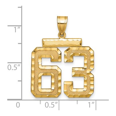 14K Yellow Gold Number 63 Charm – view 2