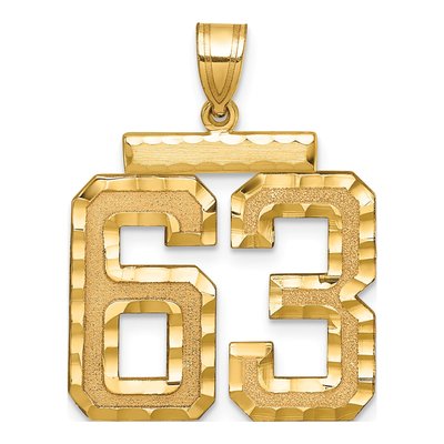 14K Yellow Gold Number 63 Charm
