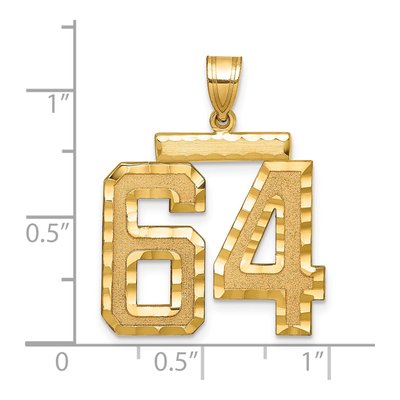 14K Yellow Gold Large Number 64 Pendant – view 2