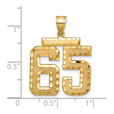 14K Yellow Gold Large Number 65 Pendant – view 2