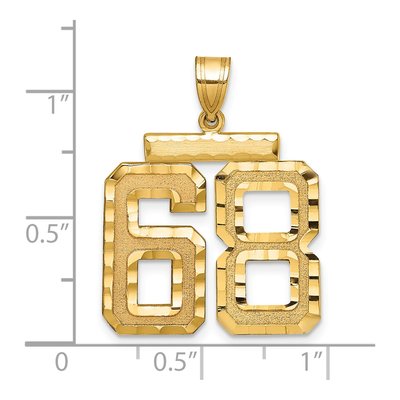 14K Yellow Gold Number 68 Charm – view 2