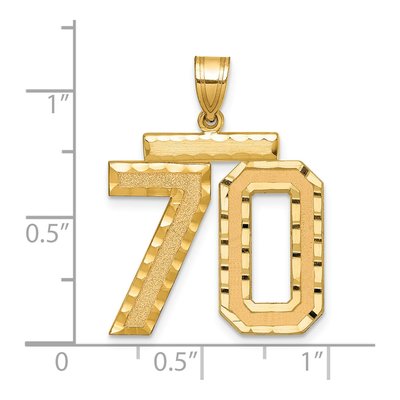 14K Yellow Gold Large Number 70 Charm – view 2