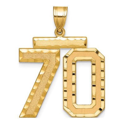 14K Yellow Gold Large Number 70 Charm