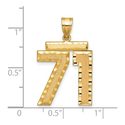 14K Yellow Gold Number 71 Charm – view 2