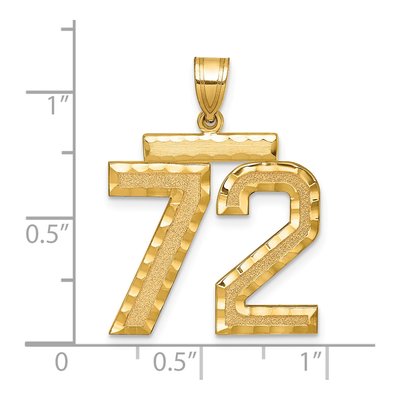 14K Yellow Gold Number 72 Pendant – view 2