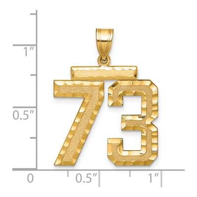 14K Yellow Gold Large Number 73 Charm – view 2