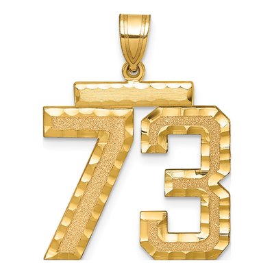 14K Yellow Gold Large Number 73 Charm