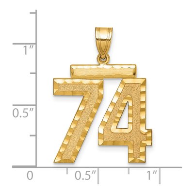 14K Yellow Gold Number 74 Pendant – view 2