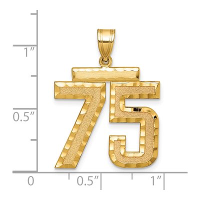 14K Yellow Gold Number 75 Charm – view 2