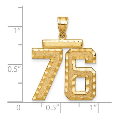 14K Yellow Gold Number 76 Charm – view 2