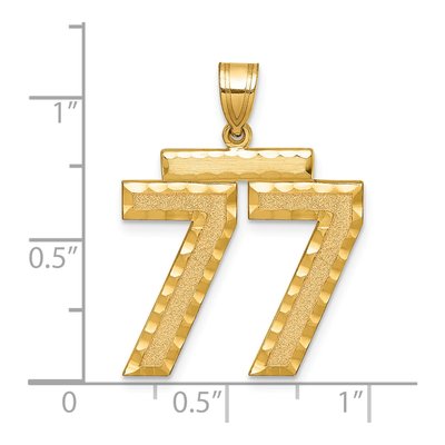 14K Yellow Gold Large Number 77 Pendant – view 2