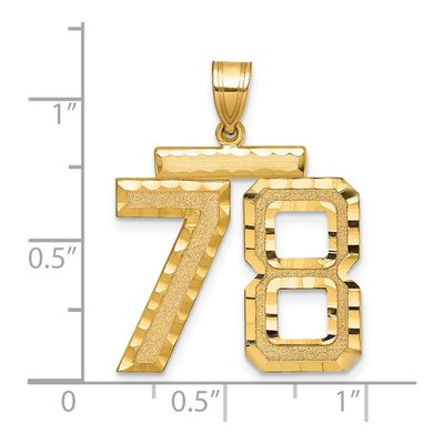 14K Yellow Gold Large Number 78 Pendant – view 3
