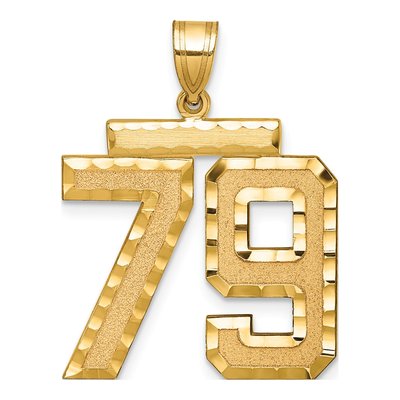 14K Yellow Gold Number 79 Pendant