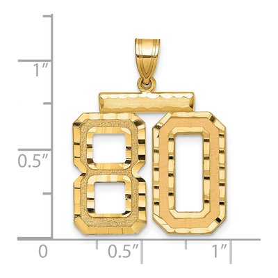 14K Yellow Gold Number 80 Charm – view 2