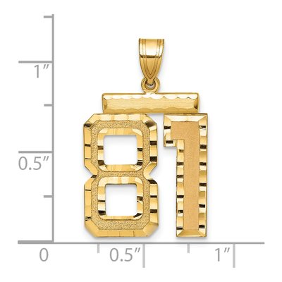14K Yellow Gold Large Number 81 Pendant – view 2