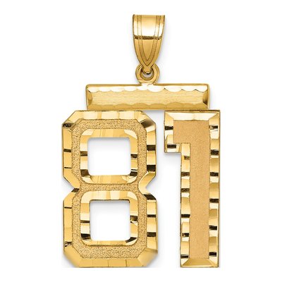 14K Yellow Gold Large Number 81 Pendant