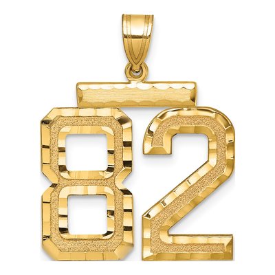 14K Yellow Gold Number 82 Charm