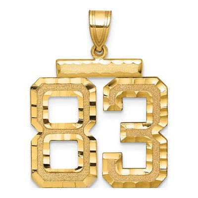 14K Yellow Gold Number 83 Charm