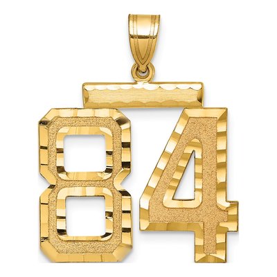 14K Yellow Gold Large Number 84 Pendant