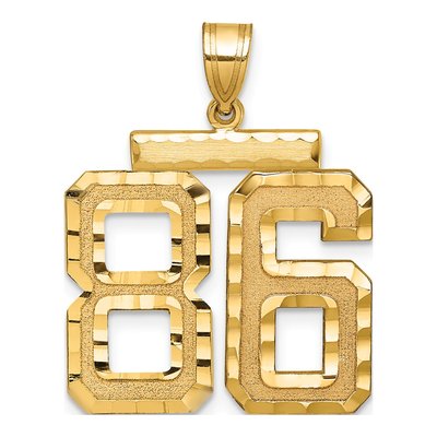 14K Yellow Gold Number 86 Charm