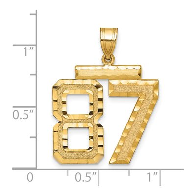 14K Yellow Gold Number 87 Charm – view 2