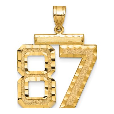 14K Yellow Gold Number 87 Charm