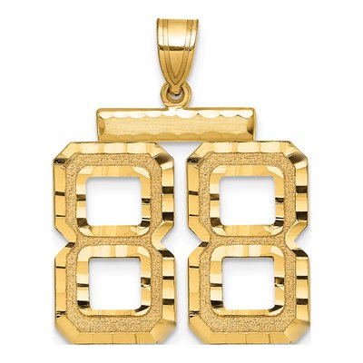 14K Yellow Gold Number 88 Charm