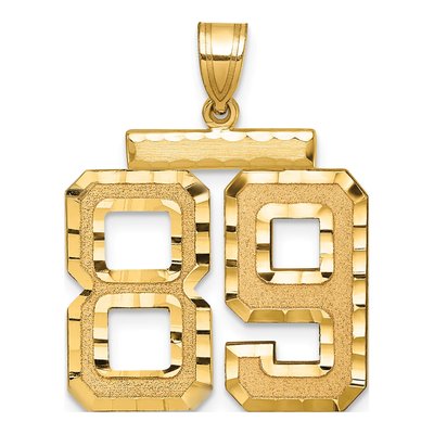14K Yellow Gold Number 89 Charm