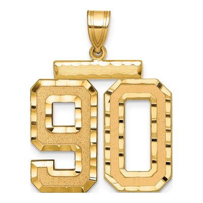 14K Yellow Gold Number 90 Charm