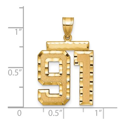 14K Yellow Gold Number 91 Charm – view 2
