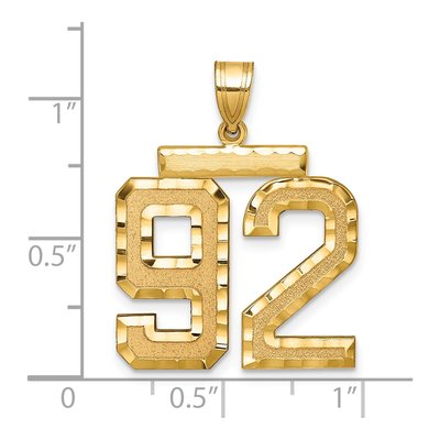 14K Yellow Gold Number 92 Pendant – view 2