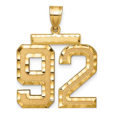 14K Yellow Gold Number 92 Pendant