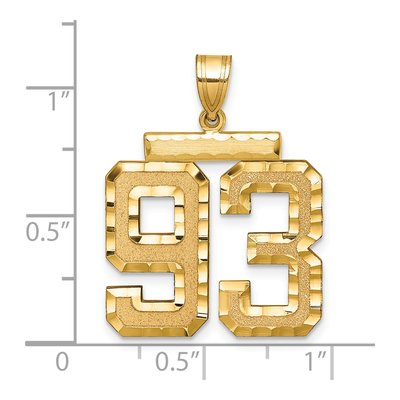 14K Yellow Gold Number 93 Charm – view 2