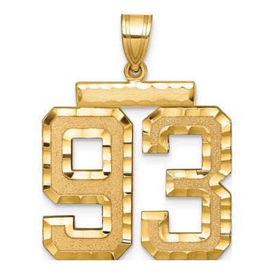 14K Yellow Gold Number 93 Charm