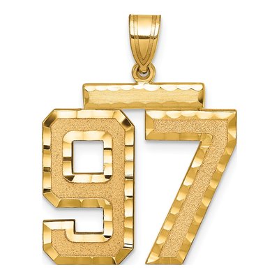 14K Yellow Gold Number 97 Charm