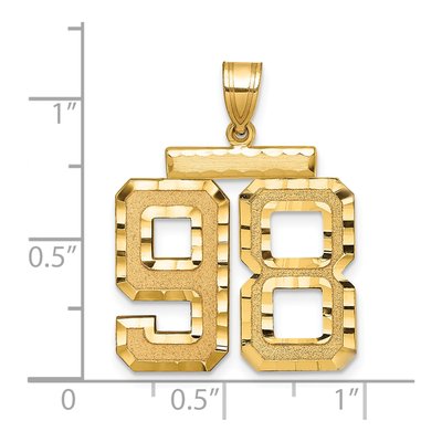 14K Yellow Gold Number 98 Charm – view 2