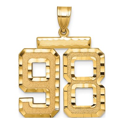 14K Yellow Gold Number 98 Charm