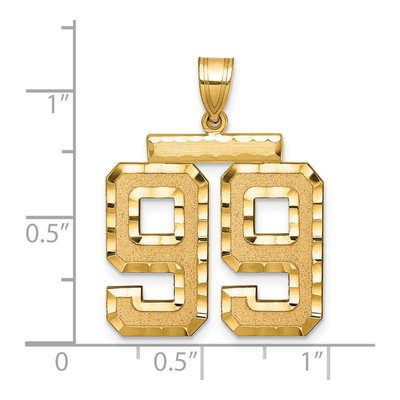 14K Yellow Gold Number 99 Charm – view 2