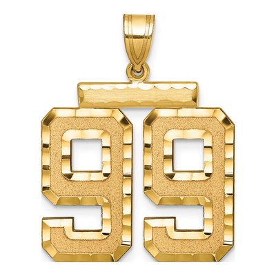 14K Yellow Gold Number 99 Charm