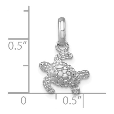Sterling Silver Small Swimming Turtle Pendant – view 6