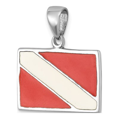 Sterling Silver Crystal Enameled Dive Flag Pendant – view 5