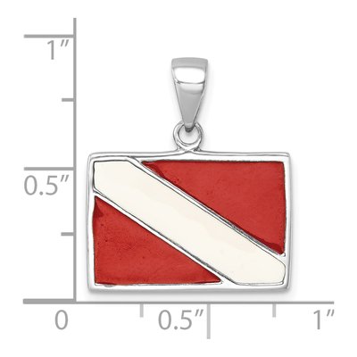 Sterling Silver Crystal Enameled Dive Flag Pendant – view 6