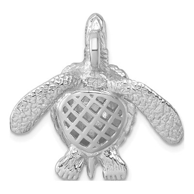 Sterling Silver Sea Turtle Slide Pendant – view 4
