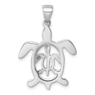 Sterling Silver Mother Baby Turtle Pendant – view 4