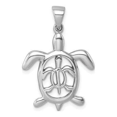 Sterling Silver Mother Baby Turtle Pendant
