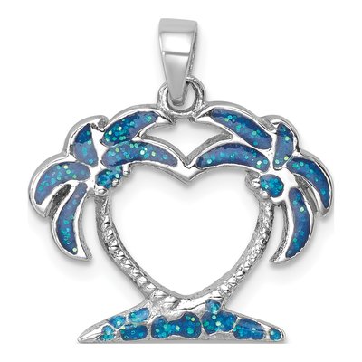 Sterling Silver Double Palm Tree Pendant