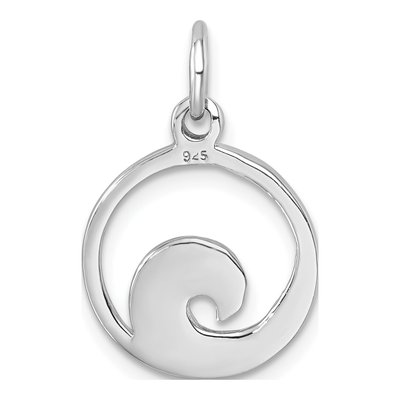 Sterling Silver Enameled Wave Pendant – view 4